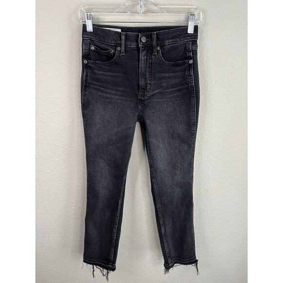 Gap Vintage Slim Leg Jeans Women's 26/2 Petite High Rise Cigarette Black Stretch - Picture 1 of 7